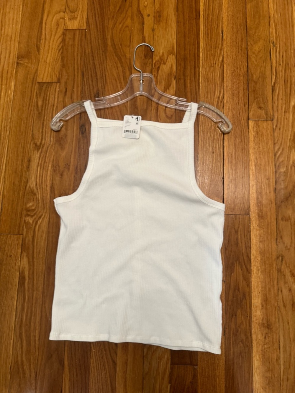 We the Free White Ribbed Square-Neck Tank